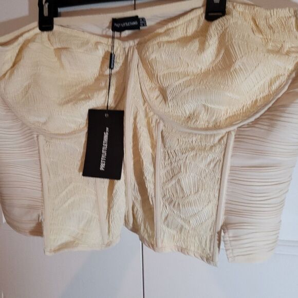 PRETTY little things Plus Size 22 Stone Textured push up Corset Top Nwt Unworn - Picture 2 of 8